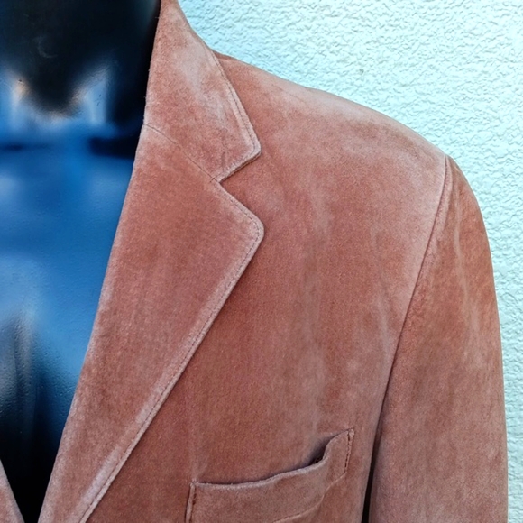 J. FERRAR MEN'S GENUINE RAW SUEDE LEATHER BLAZER/COAT - Picture 8 of 17